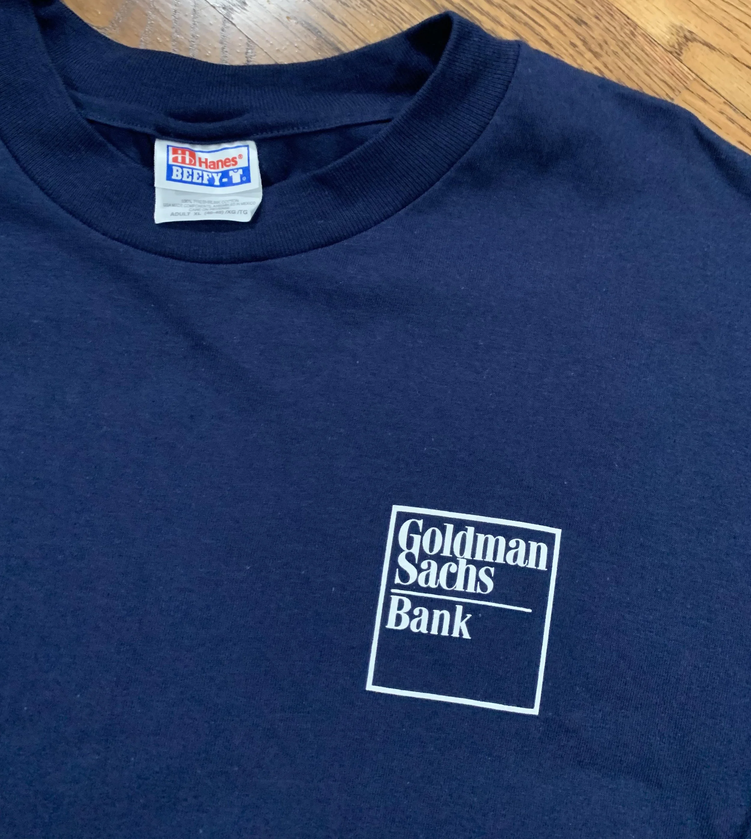 Vintage Goldman Sachs Bank Navy Long Sleeve Shirt (Size XL